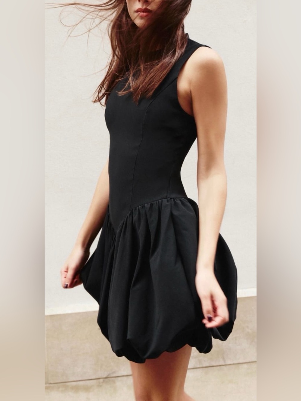 Zara Classic Black Sleeveless Fit-and-Flare Dress